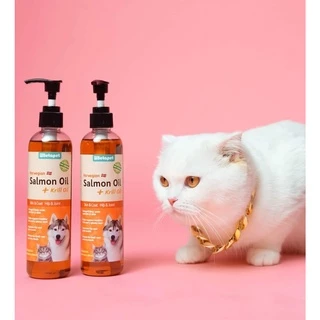 น้ำมันปลาแซลม่อนผสมคริลล์ออย Salmon oil for pet บำรุงขน ช่วยให้ขนนุ่ม สวย ธรรมชาติ100% สำหรับหมาแมว