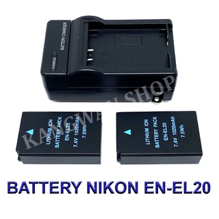 EN-EL20  ENEL20 Battery and Charger For Nikon 1 AW1,Nikon 1 J1,J2,J3,Nikon 1 S1,Nikon COOLPIX A,Blackmagic,P1000