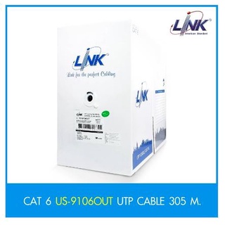 LINK US-9106OUT CAT 6 UTP, PE OUTDOOR w/Cross Filler, 23 AWG Double Jacket Black 305 M./Pull Bx