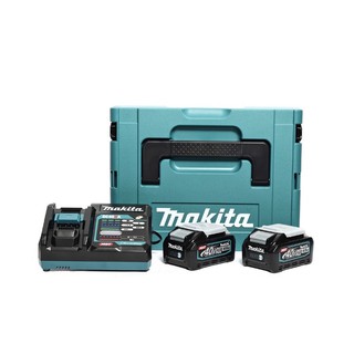 ชุดแบต 40V Makita MKP1G002 ประกอบด้วย แบตเตอรี่ BL4040 (4 แอมป์) 2 ก้อน+แท่นชาร์จเร็ว DC40RA+กล่องเครื่องมือ MAKPAC