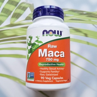 Superfood ต้นตำรับของมาคา Maca 750mg 90 Veg Capsules (Now Foods) หัวมาคาสกัด เพิ่มพลังทางเพศ ปรับสมดุลฮอโมนส์