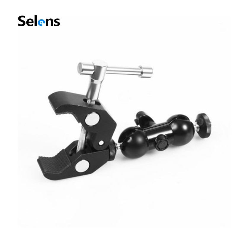 Selens Super Clamp & เมาท์หัวบอล 1/4 นิ้ว อุปกรณ์เสริมแฟลช อเนกประสงค์ สําหรับกล้องมอนิเตอร์ ไฟแฟลช Speedlite Ring Light