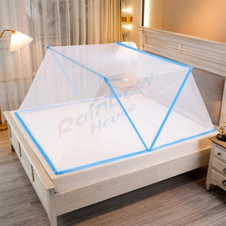 Rainbow มุ้งพับ  ครอบเตียง เบา ระบายอากาศ พับเก็บได้ไม่ใช้พื้นที่ Folding mosquito net