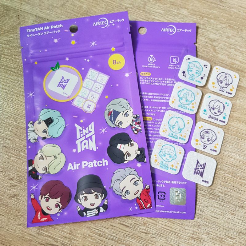 BTS TinyTan Air Patch 1 ซองมี 8 ชิ้น สติ๊กเกอร์แผ่นหอมติดหน้ากากอนามัย แผ่นแปะแมส แผ่นติดหน้ากาก