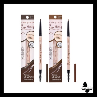 Cute press SUPER SKINNY BROW PENCIL ซุปเปอร์ สกินนี่ เบราว์ เพ็นซิล [1.5ml][01choco brown,02copper brown]