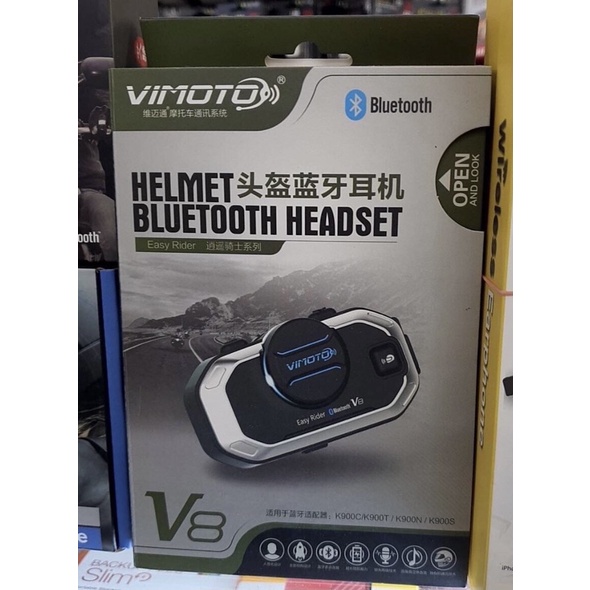 บลูทูธติดกันน็อค รุ่นV8 มัลติฟังชั่นห หูฟังบลูทูธ อินเตอร์คอม