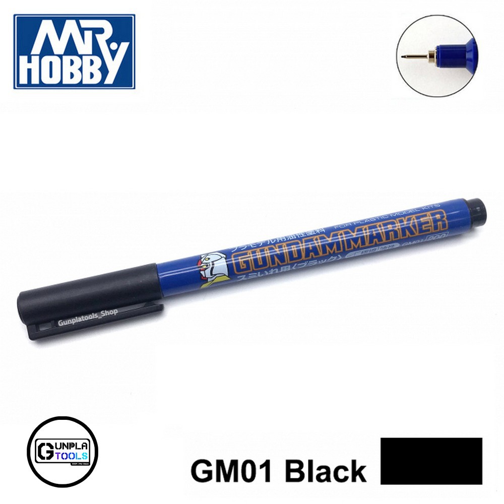 [ MR.HOBBY ] Gundam Marker GM01 Black กันดั้มมาร์คเกอร์ ปากกาตัดเส้นสีดำ หัว 0.3 mm