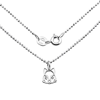 Silver thai 925 Sterling Silver Kids Beaver Necklace สร้อยคอรูปแมว เด็กใส่ได้ผู้ใหญ่ใส่ดีคะ