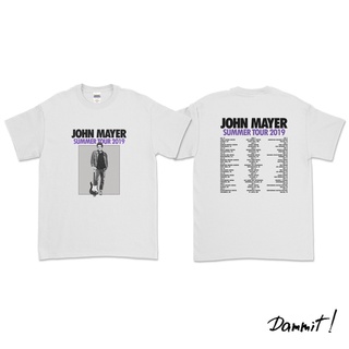 ผ้าฝ้ายคอกลมJohn MAYER - SUMMER TOUR 2019 | เสื้อยืด พิมพ์ลายดนตรีfrom S-4XL