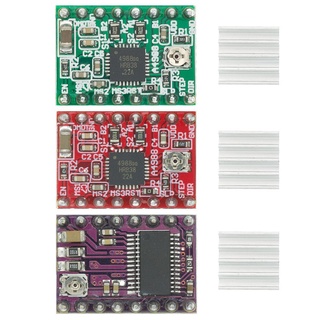 สเต็ปมอเตอร์ไดรเวอร์ A4988 DRV8825 พร้อมฮีทซิงค์ สําหรับเครื่องพิมพ์ 3D SKR V1.3 1.4 GTR V1.0 RAMPS 1.4 1.6 MKS GEN V1.4