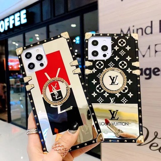 OPPO A9 A5 A53 2020 A73 A93 A3S A5 F17 Pro A52 A92 A92S A31A8 A7 A5S A12 F9 A7X F15 F11 pro Mirror LV square bracket phone case