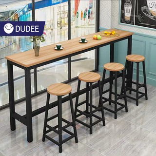 แหล่งขายและราคาDUDEE  โต๊ะบาร์ไม้ทรงสูง  บาร์คาเฟ่ สำหรับบาร์ตกแต่งร้าน ขาเหล็กแข็งเเรงทรงสูง มี 2 สี (เฉพาะโต๊ะ)อาจถูกใจคุณ