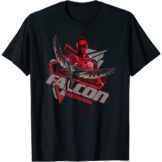 เสื้อยืดผ้าฝ้ายพรีเมี่ยม เสื้อยืด ลาย Marvel Falcon &amp; Redwing สําหรับผู้ใหญ่