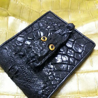 crocodile bifold wallet  pocket coin กระเป๋าสตางค์หนังจระข้