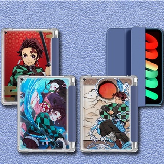 ใหม่ เคสโทรศัพท์มือถือนิ่ม ลายการ์ตูนอนิเมะ Demon Slayer สีน้ําเงินเข้ม สําหรับ ipad air ipad 7 8 9 pro 2021 2022 Air1 Air2 Air3 Air4 mini4 mini5 TUY34