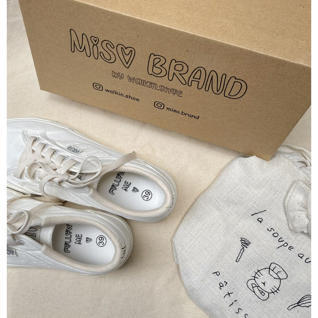 ❀พร้อมส่ง รองเท้าผ้าใบทรงน่ารัก สีน่ารัก แบรนด์ MISO by walkin.shoe รุ่น TEDDY
