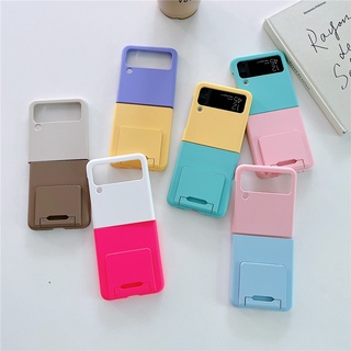 เคสโทรศัพท์มือถือ กันกระแทก สีตัดกัน สําหรับ Samsung Galaxy Z Flip 4 Z Flip 3 5G