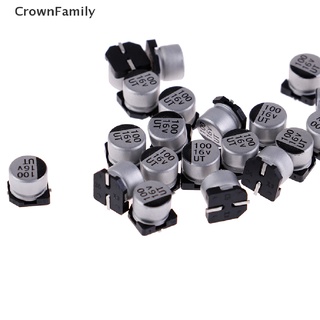 ( Crownfamily ) อุปกรณ์ชาร์จไฟฟ้า Smd 6x5 มม. 16v 100uF 20 ชิ้น (hot