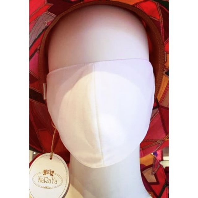 NaRaYa Fabric Mask หน้ากากผ้าปิดจมูกสีขาวทำจากผ้า ซักได้ไม่จำกัดจำนวนครั้ง(reuse)ดีไซน์รูปทรง3มิตื แนบสนิทตามรูปหน้า