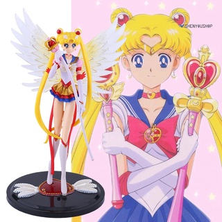 โมเดลฟิกเกอร์ PVC รูปการ์ตูนเซเลอร์มูน Tsukino Usagi ขนาด 23 ซม. เหมาะกับของขวัญคริสต์มาส ของเล่นสําหรับเด็ก