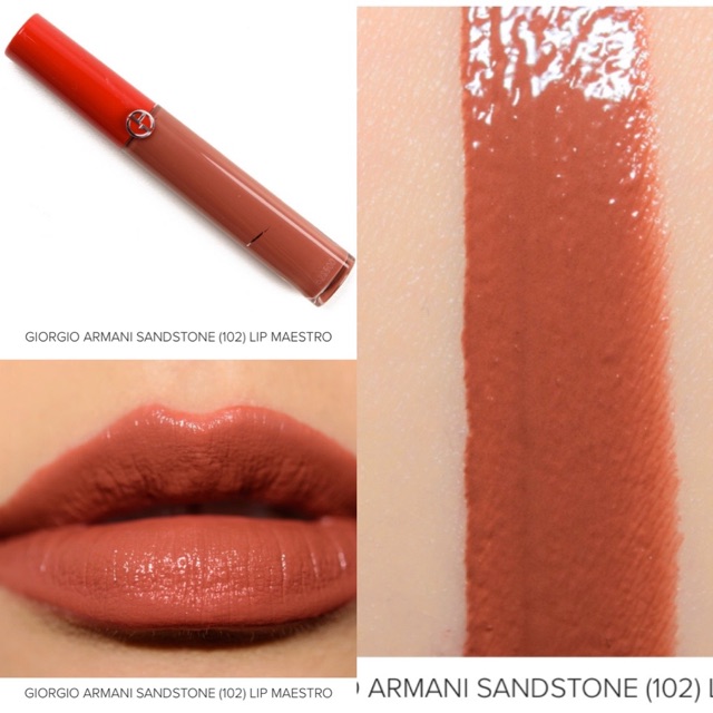 Giorgio Armani Lip Maestro Intense Velvet Color 102 Sandstone, Oz Lipstick  