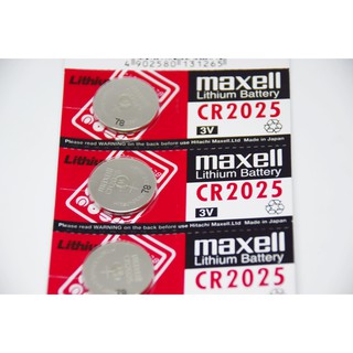 ถ่านเครื่องคิดเลข Maxell CR2025 Japan 3V ของแท้ 100% ถ่านรีโมท ถ่านเครื่องชั่งน้ำหนัก