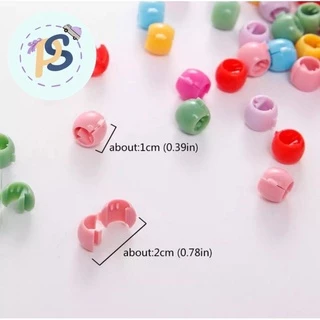 [พร้อมส่ง 60 เม็ด] ลูกปัดเม็ดกลมติดผมสีพาสเทล ยุค 90 สีสันสดใส ราคาถูก ติดผมสำหรับเด็กและผู้ใหญ่ ติดแน่น ไม่หลุดง่าย