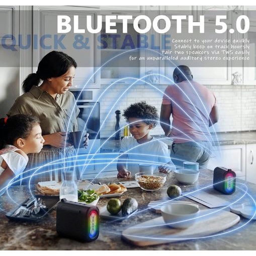 KOLEER S31 ลำโพงบลูทูธ กันน้ำ 10W FM/AUX/USB/TF เหมาะสำหรับสายเที่ยว