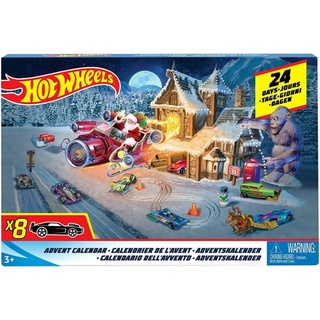 ชุดกล่องของขวัญ Hotwheels Advent Calendar กล่องของขวัญHotwhees มีรถ 8คัน ชุดสุดคุ้ม พร้อมส่ง ราง