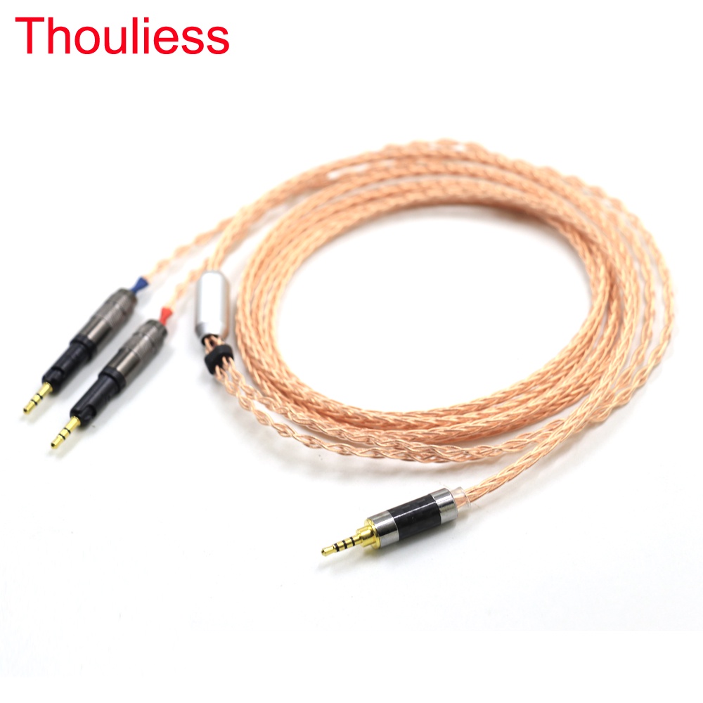 DIY 7n คริสตัลเดี่ยวทองแดงหูฟังอัพเกรดสายทดแทนสําหรับ ATH-R70X R70X หูฟัง