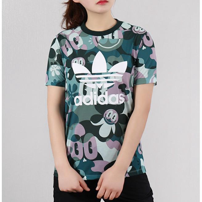 Adidas Womens Short Sleeve Striped Raglan Tee women fashion DV2672 tshirt