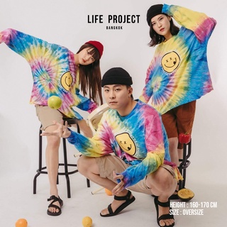 [LIFEPROJECTBKK] IM FEELING WONDERFUL LONGSLEEVES tie diy Freesize - เสื้อยืดคอกลมแขนยาวโอเวอร์ไซส์