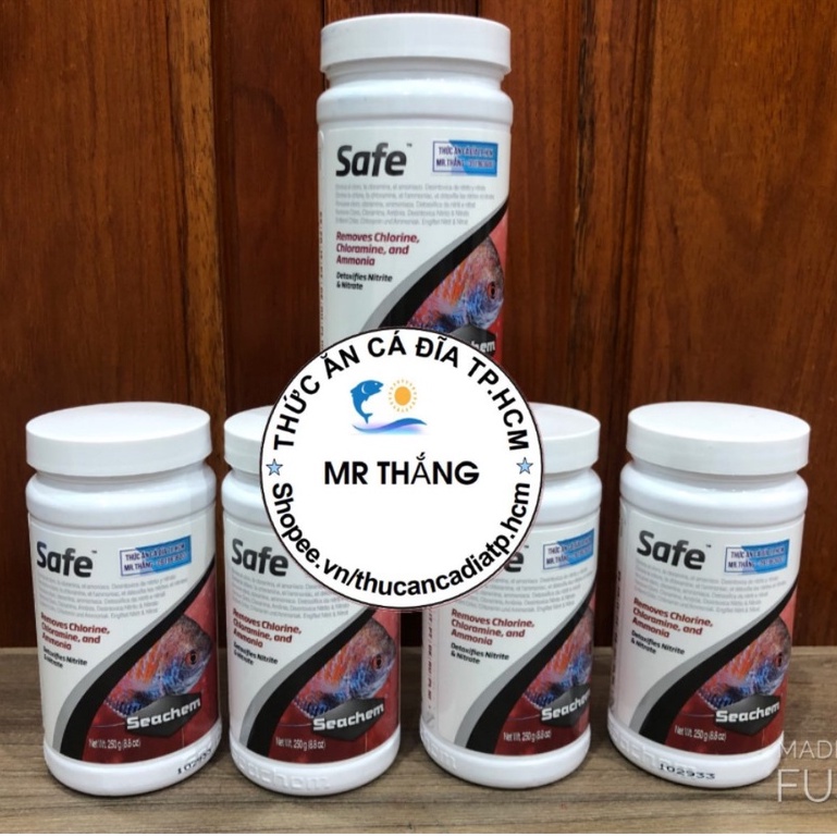 Seachem Safe (แสตมป์ Sicavi 250g): คลอรีน, NH3, NO2, ผลิตภัณฑ์กําจัด NO3