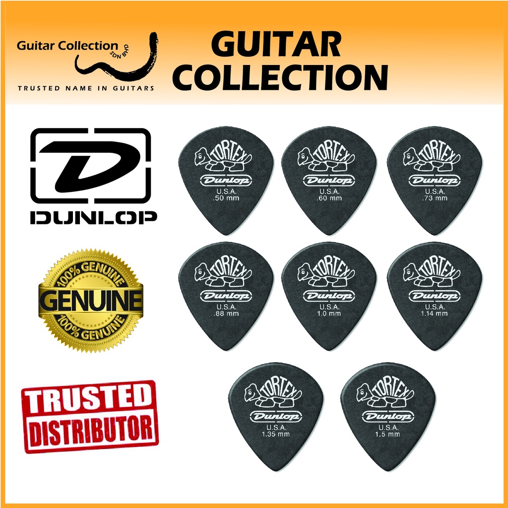 Jim Dunlop 482P Tortex Pitch Black Jazz III ปิ๊กกีตาร์ 0.50 มม. - 1.50 มม. (12 ชิ้น/แพ็ค)