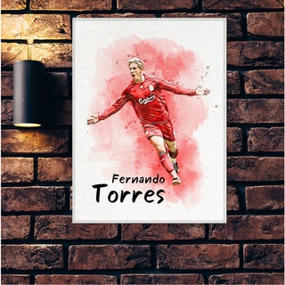 โปสเตอร์ ผ้าแคนวาส Fernando Torres Liverpool เฟร์นันโด ตอร์เรส ตำนาน นักเตะ ลิเวอร์พูล ภาพวาด ศิลปะ นักบอล นักฟุตบอล