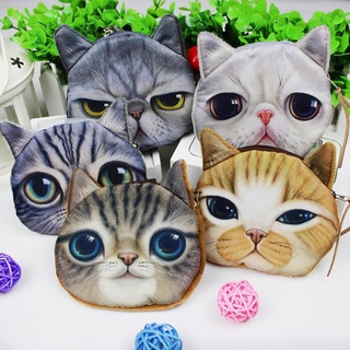 [Kt] กระเป๋าสตางค์กระเป๋าถือกระเป๋าใส่เหรียญการ์ตูนคิตตี้ภาพแมว 3D