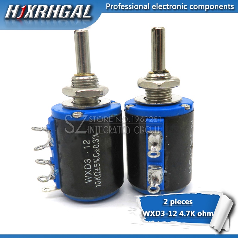 2pcs WXD3-12 1W 4.7K โอห์ม WXD3-12-1W 4K7 5 แหวนหลายวงกลมความแม่นยําลวด-wound potentiometer
