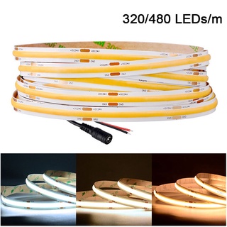 สายไฟ Led COB 320 480 ดวง 5 เมตร ยืดหยุ่น หรี่แสงได้ RA90 DC12V 24V 3000K 4000K 6500K