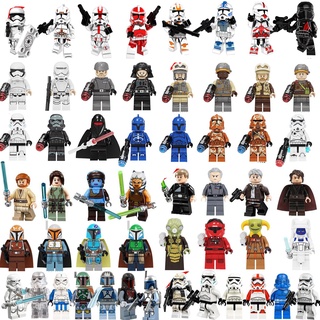 ของเล่นตัวต่อฟิกเกอร์  Anakin Obi-Wan Han Solo Luke Stormtrooper Clone Trooper The Mandalorian Kylo Ren สําหรับเด็ก