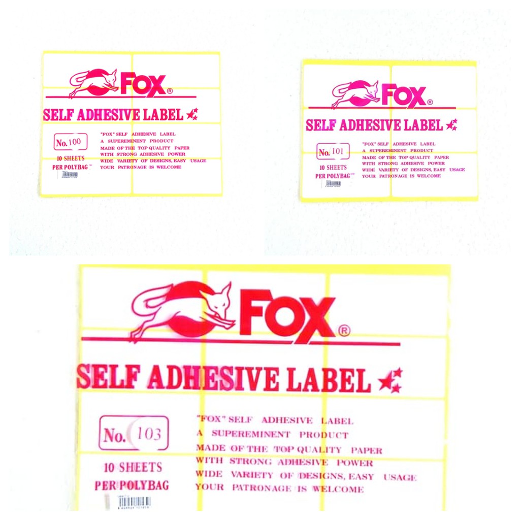 Fox Label 103 ป้ายชื่อ ป้ายเชิญ Fox 110 Label 103 Label 109 Label 111 Label 123 ฯลฯ