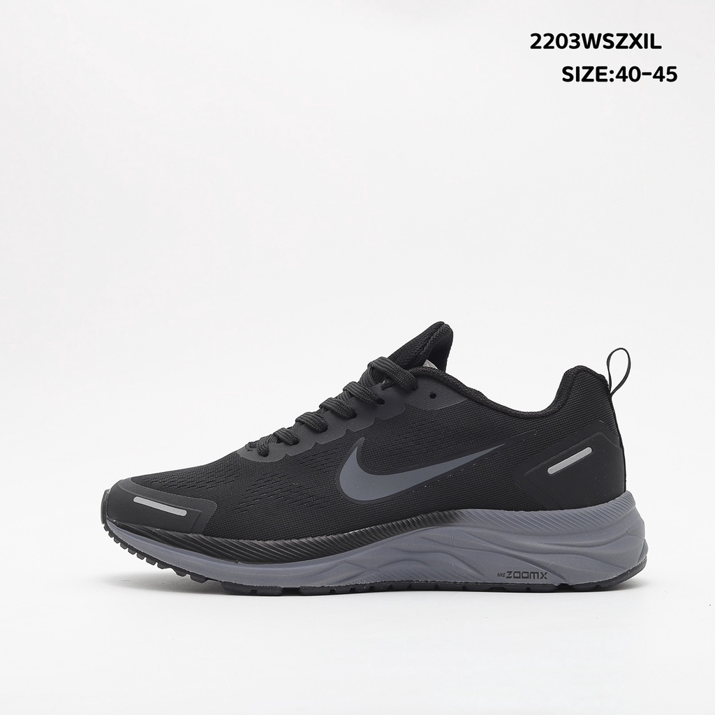 ของแท้ Nike Men's Air Winflo 9x รองเท้าวิ่งถนนที่ระบายอากาศได้สะดวกสบาย รองเท้ากีฬากันกระแทกนุ่ม - สีดำ
