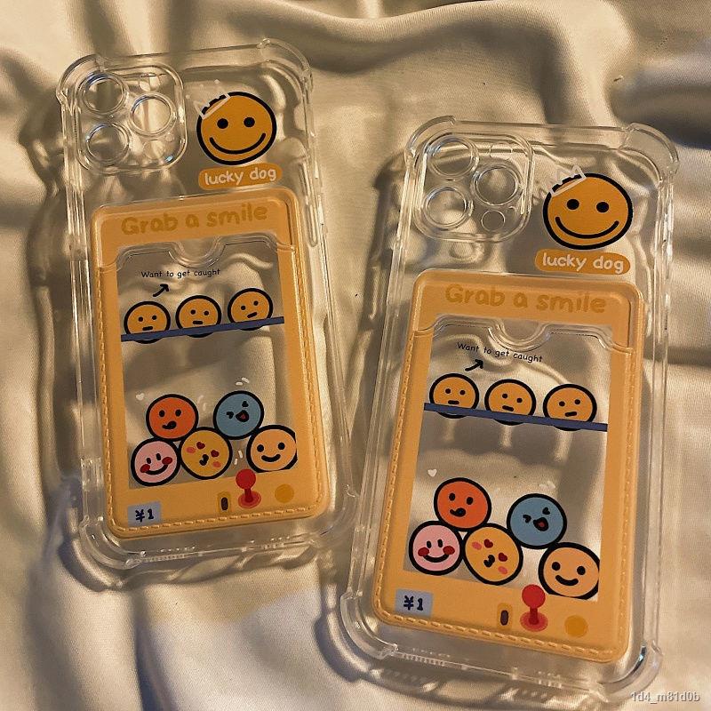 ﹍✟❍เคสไอโฟน11/12/13promax Simle emoji เคสมือถือพร้อมที่ใส่บัตร Case For iPhone 13,13promax,12,12promax,11,xr,7plus,8+