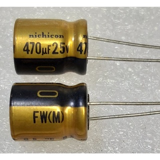 Nichicon FW 470uf 25v capacitor ตัวเก็บประจุ คาปาซิเตอร์