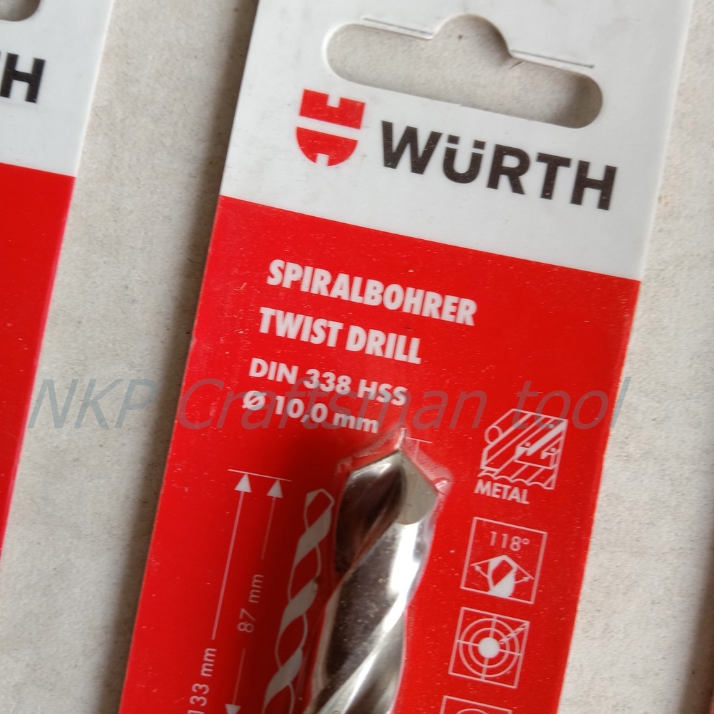 ดอกสว่านเจาะเหล็ก WURTH SPIRALBOHRER TWIST DRILL DIN338 HSS ขนาด 4MM-10MM ของแท้ - รูปที่ 3
