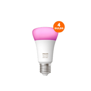 [ช้อปปี้โค้ด PHILSBD50 ลด500.-][แพ็ค4] Philips Hue WCA หลอดไฟแอลอีดี ฟิลิปส์ 16 ล้านเฉดสี 7.5W ขั้ว E27 หลอดเดี่ยว รวม 4 หลอด