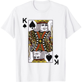 ไอเทมเด็ด!!เสื้อยืด พิมพ์ลาย King of Spades Blackjack Cards Poker 21 K สําหรับครอบครัว ผู้ใหญ่