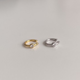 A.piece ต่างหูเงินแท้ [all silver 925 &amp; 14K gold plated] cubic earcuff (221)