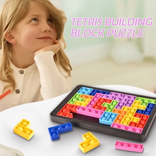 จิ๊กซอว์ Tetris Push Pops ของเล่นบรรเทาความเครียดสําหรับเด็กและผู้ใหญ่