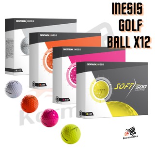 ลูกกอล์ฟ ลูกกอลฟ ลูกกอฟ รุ่น SOFT 500 MATT แพ็ค 12 ลูก INESIS Soft 500 Matt Yellow Golf Ball X12