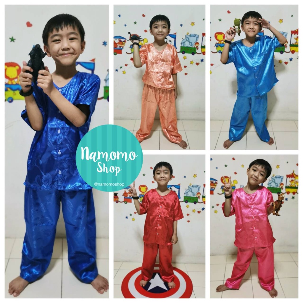 (ไซส์ 6,8,10,12)ชุดนอนผ้าแพรเด็ก ชุดนอนเด็กแพร งานไทย  ผ้าลื่น สีไม่ตก ราคา ถูกที่สุด ดีลบีเคเค แกลเลอรีภาพที่ 2